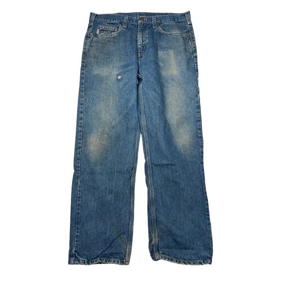 Carhartt Straight Leg Relaxed Fit Jeans Medium Wash B460 FLAW Mens 36x30 - Picture 1 of 6